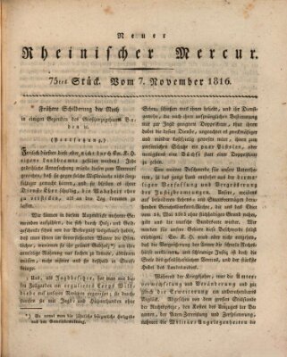 Neuer rheinischer Merkur (Rheinischer Merkur) Donnerstag 7. November 1816