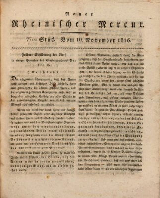 Neuer rheinischer Merkur (Rheinischer Merkur) Sonntag 10. November 1816