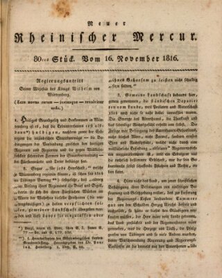 Neuer rheinischer Merkur (Rheinischer Merkur) Samstag 16. November 1816