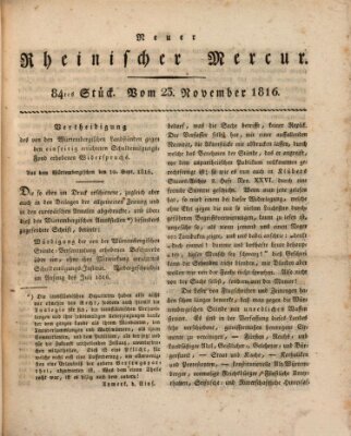 Neuer rheinischer Merkur (Rheinischer Merkur) Samstag 23. November 1816