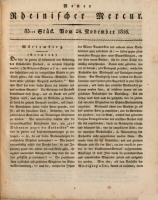 Neuer rheinischer Merkur (Rheinischer Merkur) Sonntag 24. November 1816