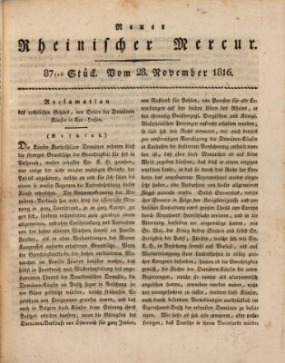 Neuer rheinischer Merkur (Rheinischer Merkur) Donnerstag 28. November 1816