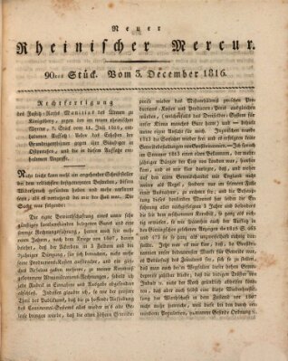 Neuer rheinischer Merkur (Rheinischer Merkur) Dienstag 3. Dezember 1816