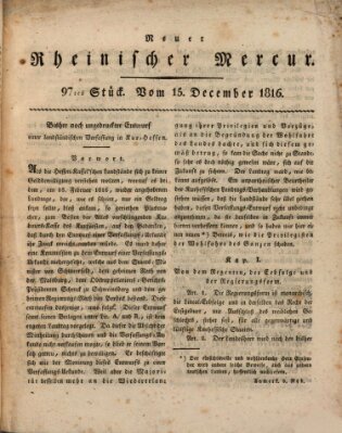 Neuer rheinischer Merkur (Rheinischer Merkur) Sonntag 15. Dezember 1816