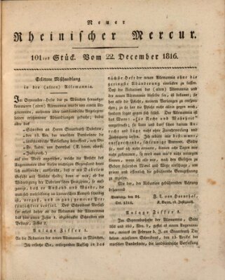 Neuer rheinischer Merkur (Rheinischer Merkur) Sonntag 22. Dezember 1816