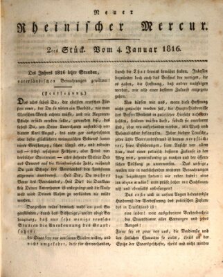 Neuer rheinischer Merkur (Rheinischer Merkur) Samstag 4. Januar 1817