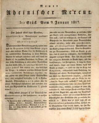 Neuer rheinischer Merkur (Rheinischer Merkur) Donnerstag 9. Januar 1817