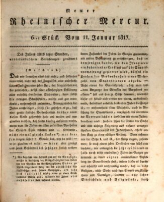 Neuer rheinischer Merkur (Rheinischer Merkur) Samstag 11. Januar 1817