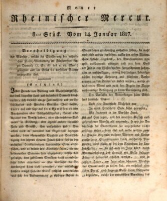 Neuer rheinischer Merkur (Rheinischer Merkur) Dienstag 14. Januar 1817