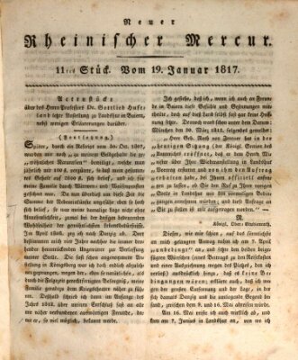 Neuer rheinischer Merkur (Rheinischer Merkur) Sonntag 19. Januar 1817