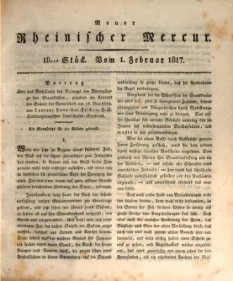 Neuer rheinischer Merkur (Rheinischer Merkur) Samstag 1. Februar 1817