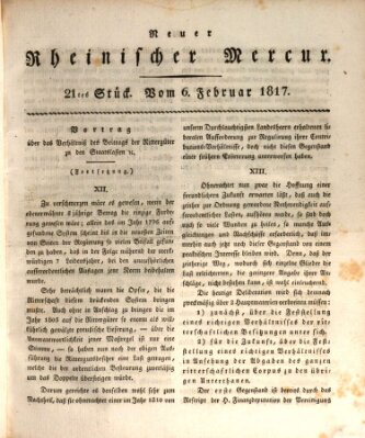 Neuer rheinischer Merkur (Rheinischer Merkur) Donnerstag 6. Februar 1817