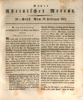 Neuer rheinischer Merkur (Rheinischer Merkur) Dienstag 18. Februar 1817