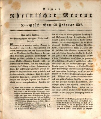 Neuer rheinischer Merkur (Rheinischer Merkur) Samstag 22. Februar 1817