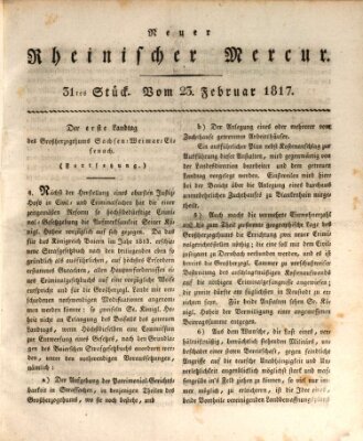 Neuer rheinischer Merkur (Rheinischer Merkur) Sonntag 23. Februar 1817