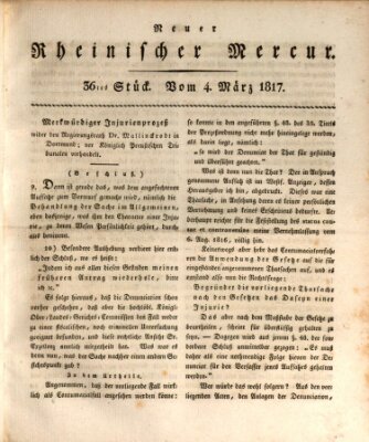 Neuer rheinischer Merkur (Rheinischer Merkur) Dienstag 4. März 1817