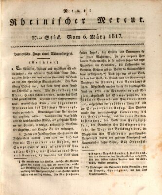 Neuer rheinischer Merkur (Rheinischer Merkur) Donnerstag 6. März 1817