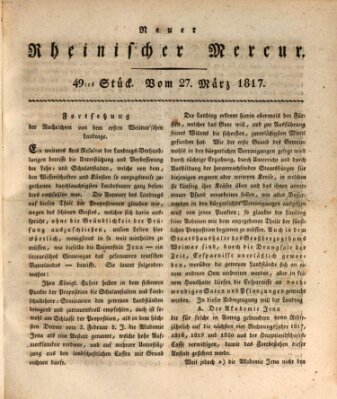 Neuer rheinischer Merkur (Rheinischer Merkur) Donnerstag 27. März 1817