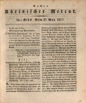 Neuer rheinischer Merkur (Rheinischer Merkur) Dienstag 27. Mai 1817