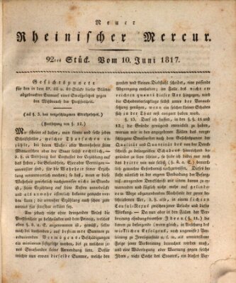 Neuer rheinischer Merkur (Rheinischer Merkur) Dienstag 10. Juni 1817