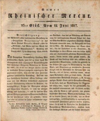 Neuer rheinischer Merkur (Rheinischer Merkur) Donnerstag 12. Juni 1817