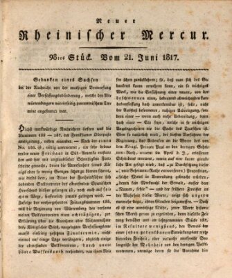 Neuer rheinischer Merkur (Rheinischer Merkur) Samstag 21. Juni 1817