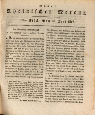 Neuer rheinischer Merkur (Rheinischer Merkur) Samstag 28. Juni 1817