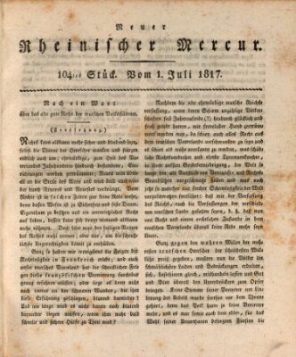 Neuer rheinischer Merkur (Rheinischer Merkur) Dienstag 1. Juli 1817