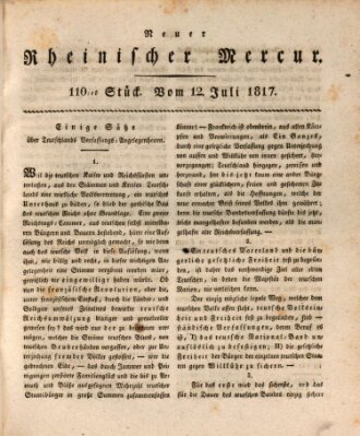 Neuer rheinischer Merkur (Rheinischer Merkur) Samstag 12. Juli 1817