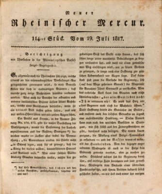 Neuer rheinischer Merkur (Rheinischer Merkur) Samstag 19. Juli 1817