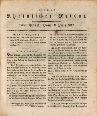 Neuer rheinischer Merkur (Rheinischer Merkur) Dienstag 29. Juli 1817