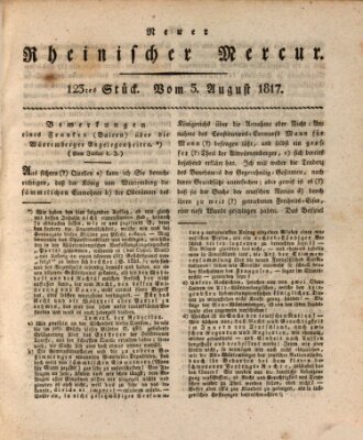 Neuer rheinischer Merkur (Rheinischer Merkur) Sonntag 3. August 1817