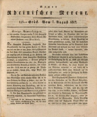 Neuer rheinischer Merkur (Rheinischer Merkur) Donnerstag 7. August 1817