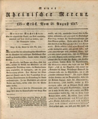 Neuer rheinischer Merkur (Rheinischer Merkur) Donnerstag 21. August 1817