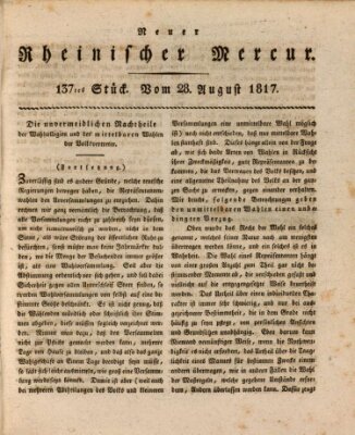 Neuer rheinischer Merkur (Rheinischer Merkur) Donnerstag 28. August 1817