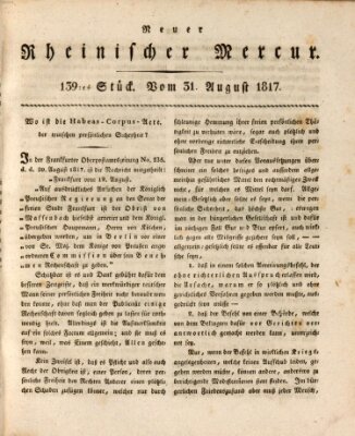 Neuer rheinischer Merkur (Rheinischer Merkur) Sonntag 31. August 1817