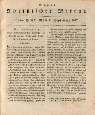 Neuer rheinischer Merkur (Rheinischer Merkur) Donnerstag 11. September 1817