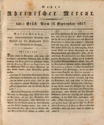 Neuer rheinischer Merkur (Rheinischer Merkur) Samstag 13. September 1817