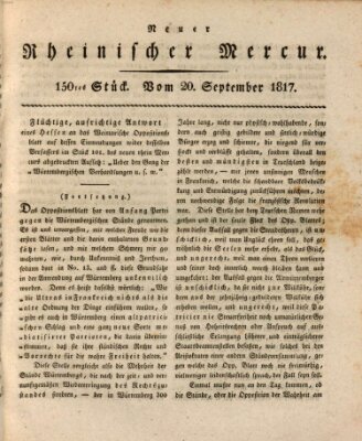 Neuer rheinischer Merkur (Rheinischer Merkur) Samstag 20. September 1817