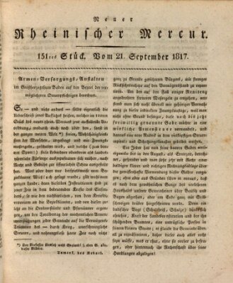 Neuer rheinischer Merkur (Rheinischer Merkur) Sonntag 21. September 1817