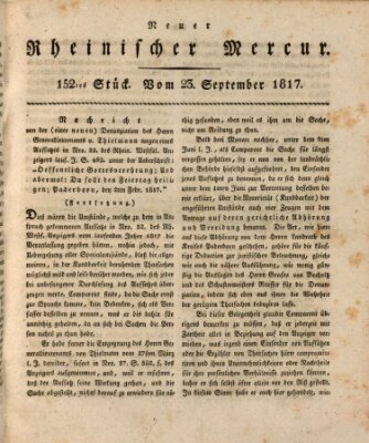 Neuer rheinischer Merkur (Rheinischer Merkur) Dienstag 23. September 1817