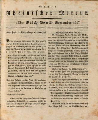 Neuer rheinischer Merkur (Rheinischer Merkur) Donnerstag 25. September 1817