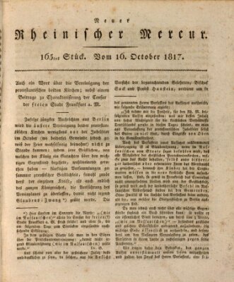 Neuer rheinischer Merkur (Rheinischer Merkur) Donnerstag 16. Oktober 1817