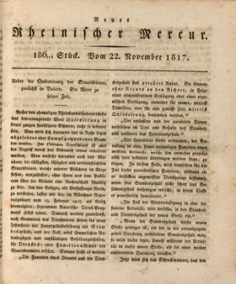 Neuer rheinischer Merkur (Rheinischer Merkur) Samstag 22. November 1817