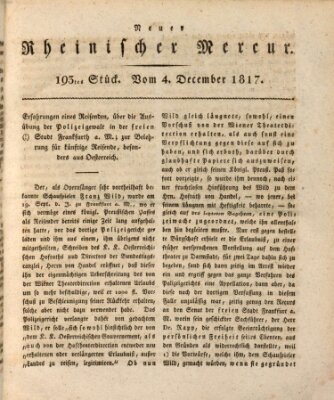 Neuer rheinischer Merkur (Rheinischer Merkur) Donnerstag 4. Dezember 1817