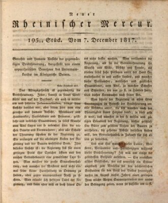 Neuer rheinischer Merkur (Rheinischer Merkur) Sonntag 7. Dezember 1817