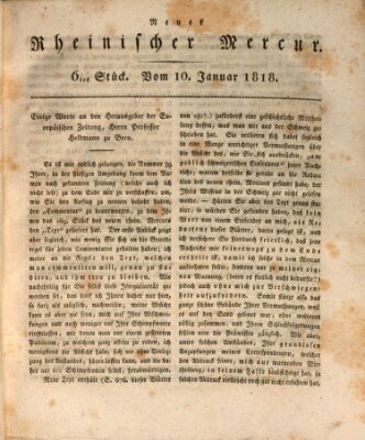 Neuer rheinischer Merkur (Rheinischer Merkur) Samstag 10. Januar 1818