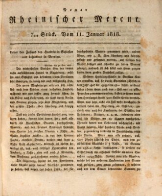 Neuer rheinischer Merkur (Rheinischer Merkur) Sonntag 11. Januar 1818