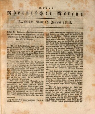 Neuer rheinischer Merkur (Rheinischer Merkur) Dienstag 13. Januar 1818