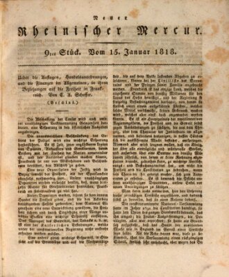 Neuer rheinischer Merkur (Rheinischer Merkur) Donnerstag 15. Januar 1818